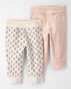 Baby Girl 2-Pack Organic Cotton Grow-With-Me Joggers, image 1 of 6 slides