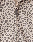Baby Girl Cat Leopard Print Cotton Long-Sleeve Hooded Jumpsuit - Brown, image 2 of 3 slides