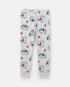 Toddler Puppy Love Valentine's Day Snug Fit 2-Piece Pyjama Set - Cream, image 2 of 4 slides