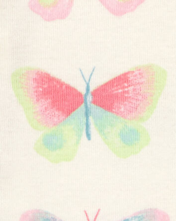Toddler Butterfly Print Snug Fit Cotton 4-Piece Pyjamas, 