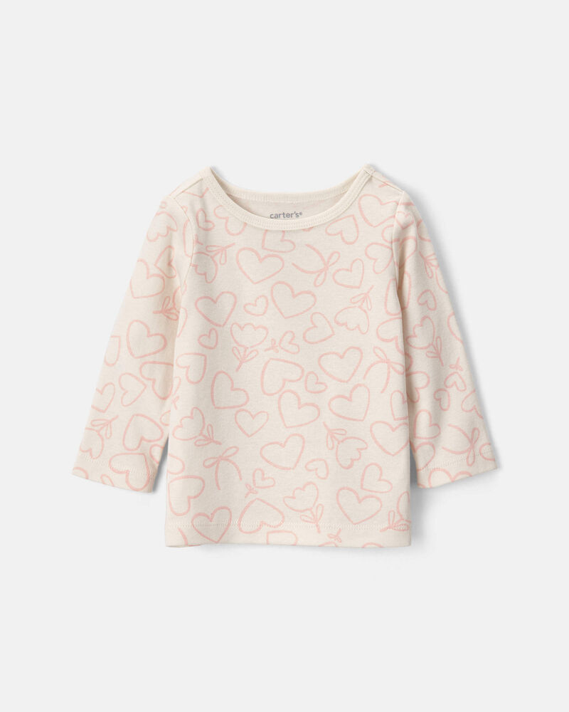 B&eacute;b&eacute; fille - Ensemble 3 pi&egrave;ces haut manches longues &agrave; c&oelig;urs et robe en jersey bouclette de la Saint-Valentin &ndash; Rouge/Cr&egrave;me, image 3 sur 5 diapositives