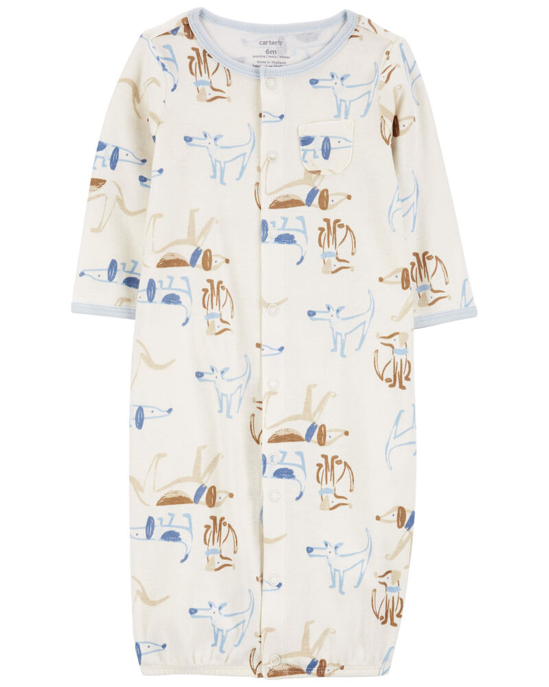 Baby Dog Print 3-Piece Converter Gown Set, image 2 of 4 slides