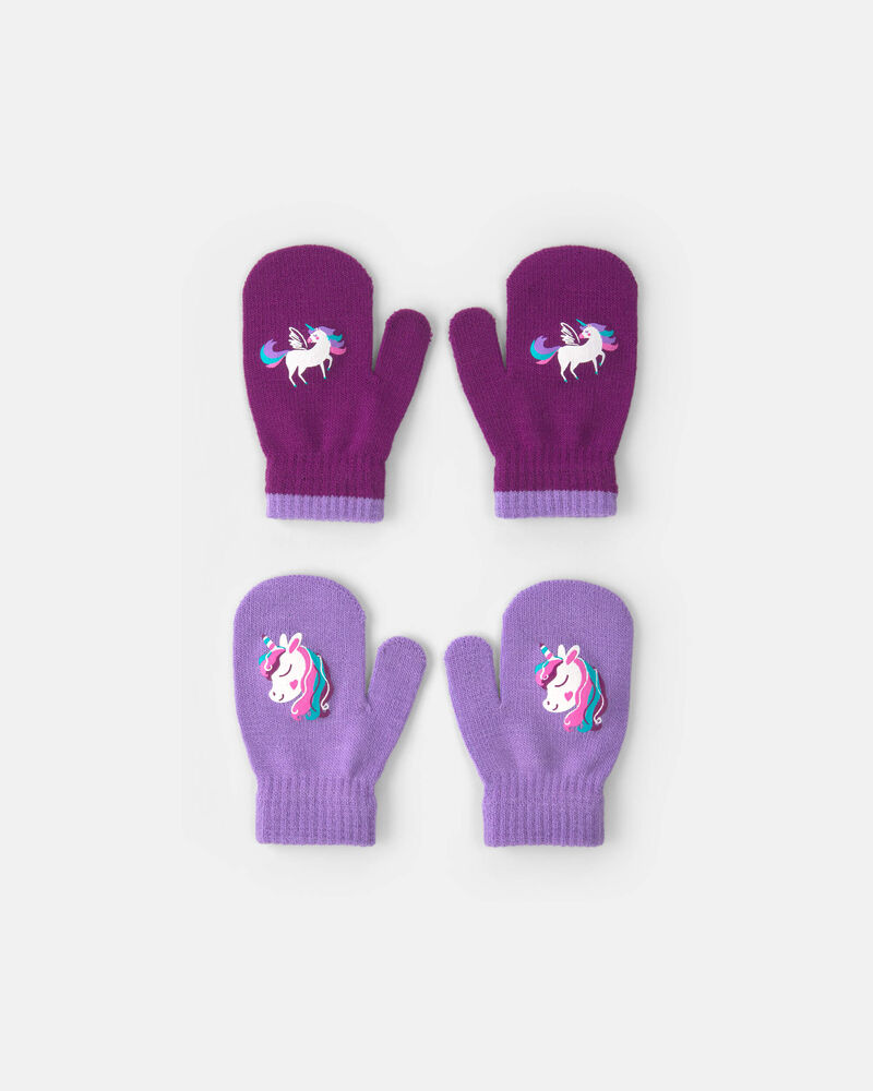 Tout-petit fille - Emballage 2 paires de mini mitaines Kombi - Licorne magique, image 1 sur 1 diapositives