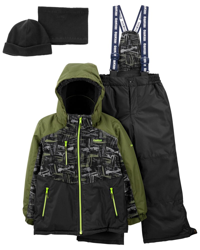 Kid 2-Piece Snowsuit With Bonus Hat & Neck Warmer, image 1 of 9 slides