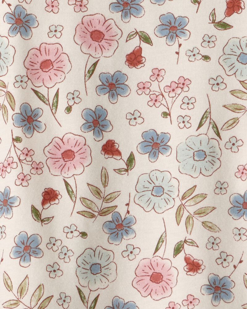 Toddler Girl Floral Print Long Sleeve Top - White, image 2 of 3 slides