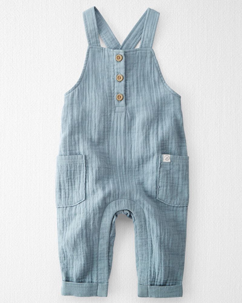 Baby Boy Organic Cotton Gauze Overall Jumpsuit, image 1 of 6 slides