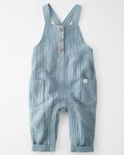 Baby Boy Organic Cotton Gauze Overall Jumpsuit, image 1 of 6 slides