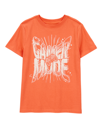 Kid 'Game Mode' Short-Sleeve Graphic Tee - Orange, 