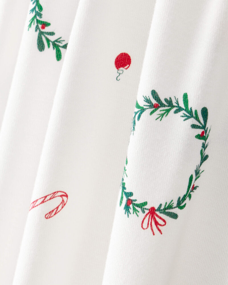 Baby Christmas Wreath Print PurelySoft Snug Fit 1-Piece pyjamas - White, image 3 of 6 slides
