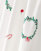 Baby Christmas Wreath Print PurelySoft Snug Fit 1-Piece pyjamas - White, image 3 of 6 slides
