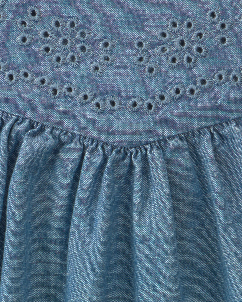 B&eacute;b&eacute; fille - Haut p&eacute;plum en chambray - D&eacute;lav&eacute; moyen, image 2 sur 2 diapositives