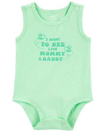 Bee Like Mommy And Daddy Sleeveless Bodysuit, 