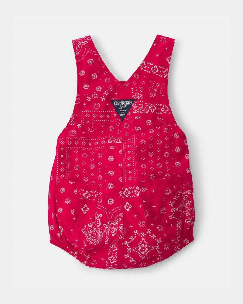 Baby Bandana Bubble Romper - Red, image 2 of 4 slides