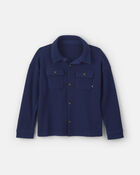 Boys Thermal Long-Sleeve Button-Down Shirt - Navy Blue, image 1 of 3 slides