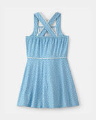 Filles - Robe de style sportif &agrave; pois - Bleu, image 2 sur 4 diapositives