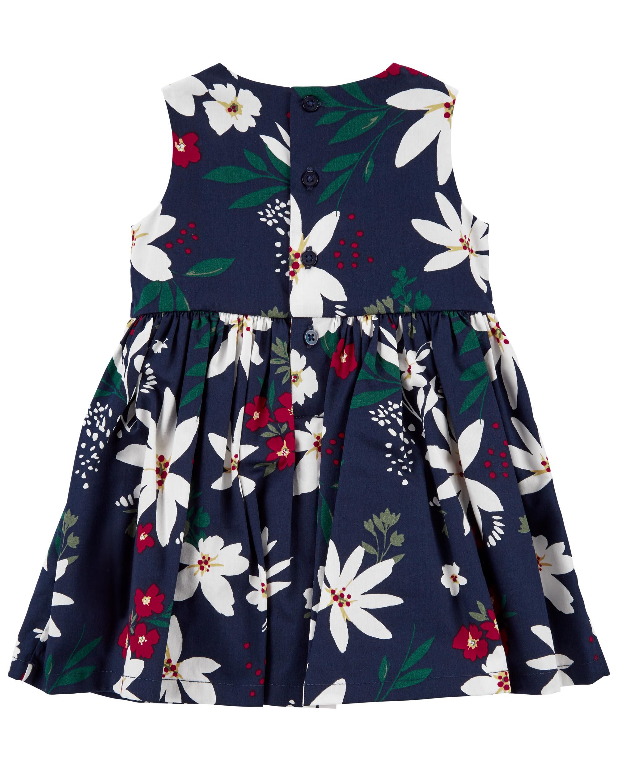 Navy floral top baby dress