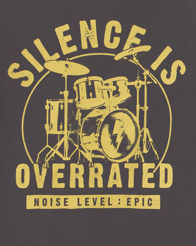 Boys 'Silence Is Overrated' Guitar Long-Sleeve Graphic Tee - Black, image 4 of 5 slides