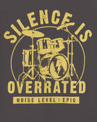Boys 'Silence Is Overrated' Guitar Long-Sleeve Graphic Tee - Black, image 4 of 5 slides