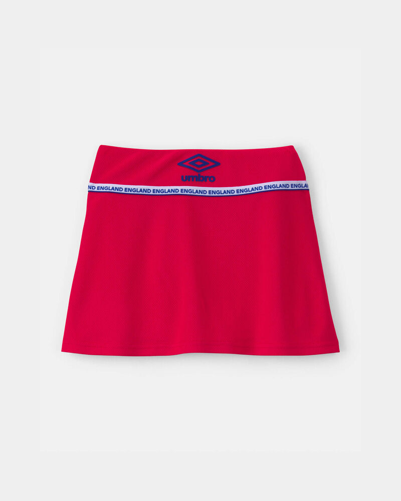 Ensemble 2 pi&egrave;ces chandail de soccer et jupe-short Umbro de l&rsquo;Angleterre pour fille - Rouge/Blanc, image 6 sur 13 diapositives
