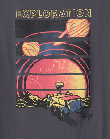 Gar&ccedil;ons - T-shirt &agrave; imprim&eacute; d&rsquo;exploration spatiale - Gris, 