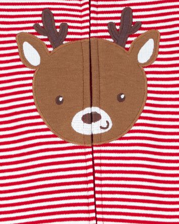 Baby Reindeer Striped 2-Way  Sleeper - Red, 