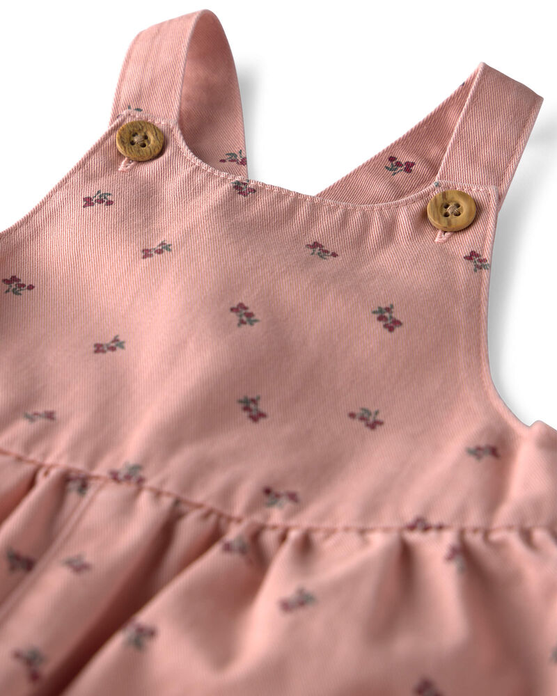 Baby Girl Organic Cotton Twill Wide-Leg Overalls, image 3 of 5 slides