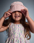 Toddler Girl Peplum Tank Top in Wildflower Print - Cream, image 3 of 6 slides