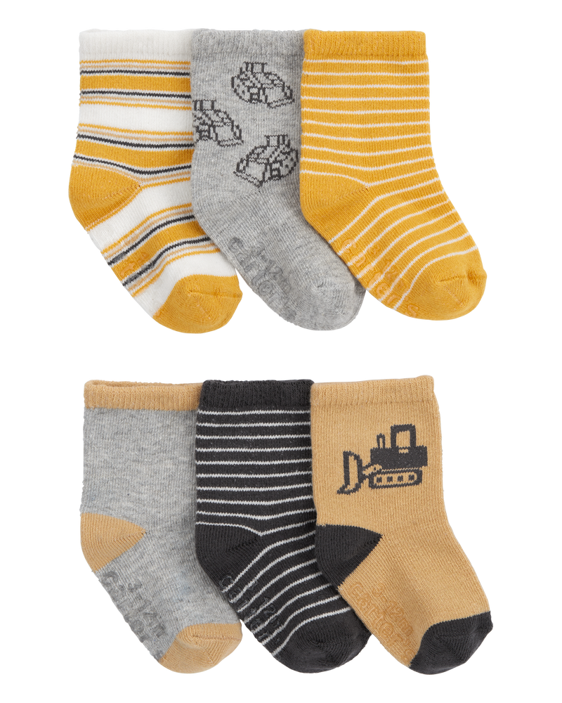 Baby 6-Pack Construction Socks, image 1 of 2 slides