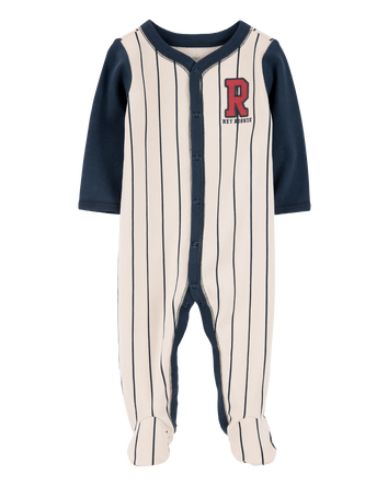 Baby Boy Baseball Rookie Snap-Up Cotton Sleep & Play Pyjamas, 