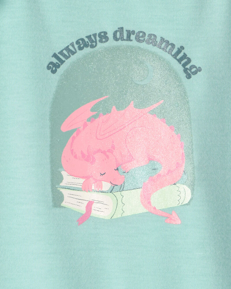 Girls 2-Pack Fairy Tale Dragon Loose Fit Nightgown - Blue/Ivory, image 3 of 5 slides