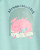 Girls 2-Pack Fairy Tale Dragon Loose Fit Nightgown - Blue/Ivory, image 3 of 5 slides