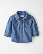 Baby Organic Cotton Chambray Button-Front Shirt, image 1 of 4 slides