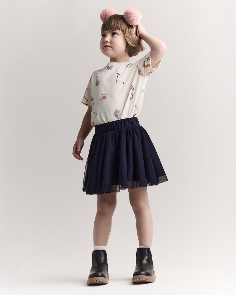 Toddler Girl Avenue Twirl™ Mini Skirt with Tulle - Navy, image 1 of 7 slides