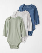 Baby 3-Pack Organic Cotton Rib Bodysuits, image 1 of 6 slides