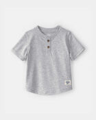 Baby Boy Short-Sleeve Henley T-Shirt - Heathered Grey, image 1 of 3 slides