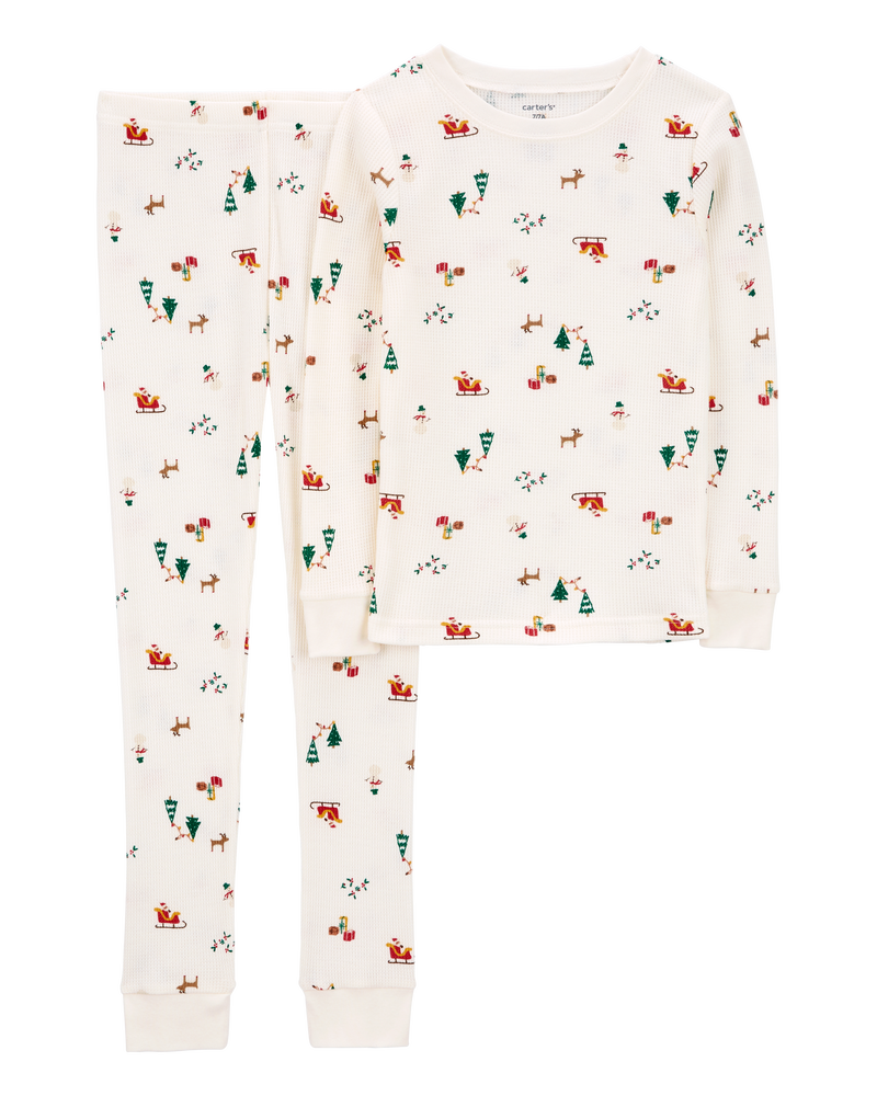 Kid 2 Piece Christmas Print Thermal Pyjamas