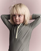 Tout-petit - Maillot dermoprotecteur &agrave; manches longues et demi fermeture &agrave; glissi&egrave;re - Sauge, image 1 sur 6 diapositives