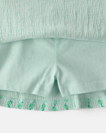 Tout-petit fille - Ensemble 2 pi&egrave;ces haut et jupe-short, vigne - Vert, 