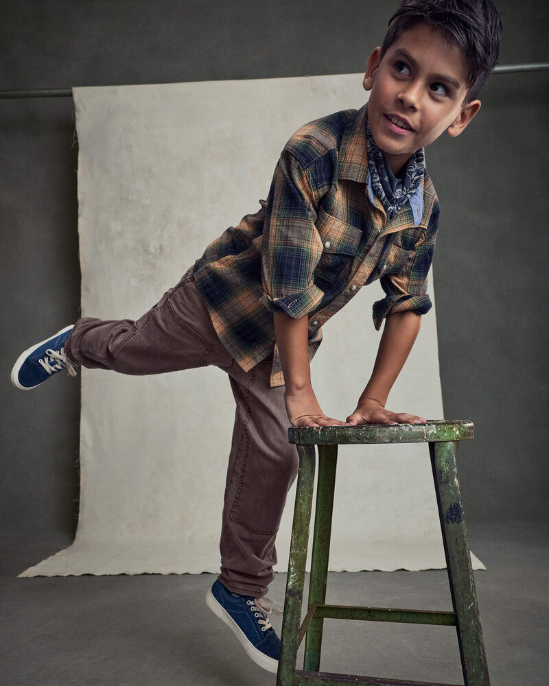 Gar&ccedil;ons - Pantalon menuisier ample &ndash; Brun, image 7 sur 7 diapositives