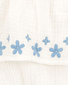 Baby Girl Floral Embroidered Bodysuit Dress - Ivory, image 2 of 3 slides
