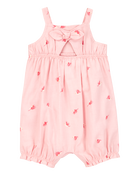 Baby Girl Bird Print Tank Romper - Pink, image 2 of 4 slides
