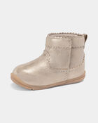 B&eacute;b&eacute; fille - Bottes m&eacute;talliques Every Step&reg; First Walker - Brun, image 6 sur 6 diapositives
