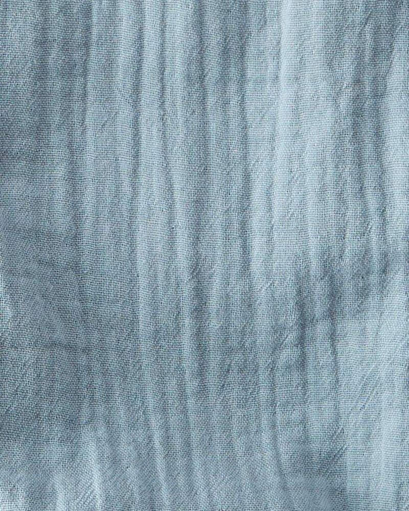 Baby Organic Cotton Gauze Overalls in Blue Creek, image 4 of 5 slides