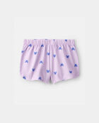 Toddler Girl Butterfly Short-Sleeve Loose Fit 2-Piece pyjama Set - Purple, image 2 of 5 slides