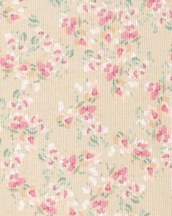 Toddler Short-Sleeve Cotton Rib Floral Top, 
