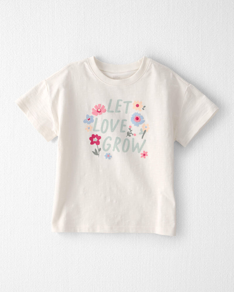 Girls Organic Cotton 'Let Love Grow' Tee, image 1 of 4 slides