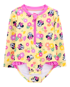 Baby Disney&copy; Minnie Mouse 1-Piece Rashguard Swimsuit - Yellow/Pink, image 2 of 4 slides