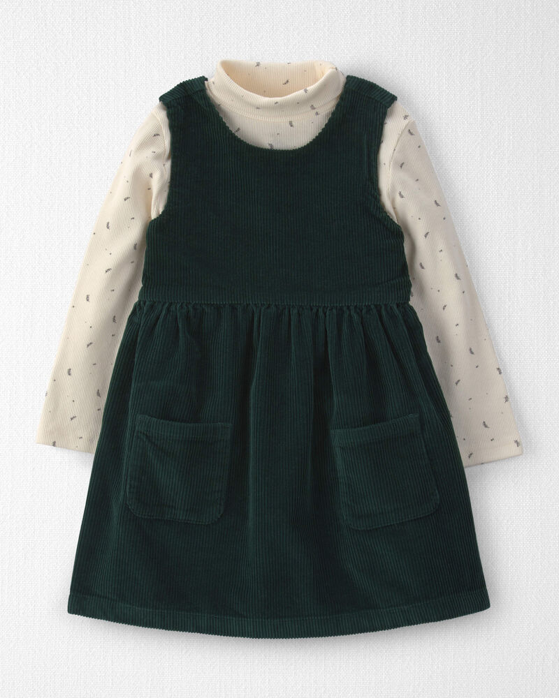 Toddler Girl 2-Piece Organic Cotton Corduroy Jumper Set, image 1 of 7 slides