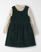 Toddler Girl 2-Piece Organic Cotton Corduroy Jumper Set, image 1 of 7 slides
