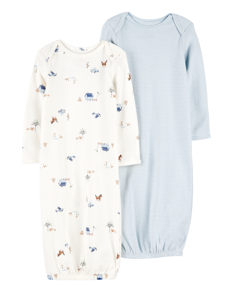 Baby 2-Pack Sleeper Gowns, image 1 of 5 slides